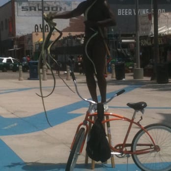 Venice Beach Boardwalk - Loinclothed fake snake guy - Beaches Near Me - Venice, California