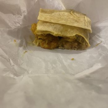 Ali’s Roti Shop - Shrimp roti. I cut it in half and saved half. - Caribbean Near Me - Brooklyn, New York