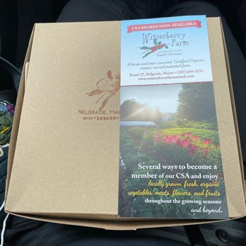 Winterberry Farm - a box of food in the back seat of a car - Farmers Market Near Me - Belgrade, Maine