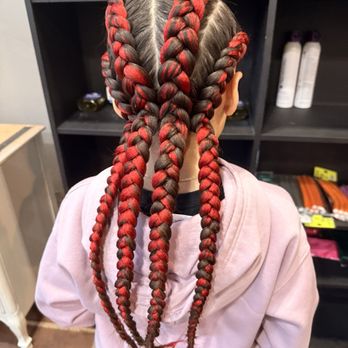Chaltu's Salon - Cornrows with red extensions. - Hair Salons Near Me - Salt Lake City, Utah Chaltu's Salon - Cornrows with red extensions. - Hair Salons Near Me - Salt Lake City, Utah