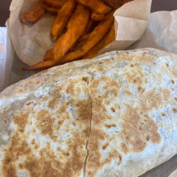 Nice Burger - BREAKFAST BURRITO and SWEET POTATO FRIES - Vegan Near Me - Long Beach, California