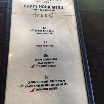P.F. Chang's - Happy hour snack menu. - Chinese Near Me - Honolulu, Hawaii P.F. Chang's - Happy hour snack menu. - Chinese Near Me - Honolulu, Hawaii