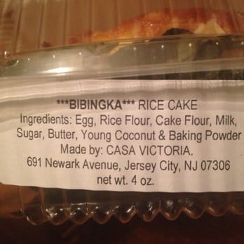 Casa Victoria - Bibingka ingredient list. - Filipino Near Me - Jersey City, New Jersey