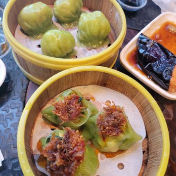 Dragon Beaux - Top- spinach shirmp dumpling Bottom - xo spinach dumpling - Dim Sum Near Me - San Francisco, California Dragon Beaux - Top- spinach shirmp dumpling Bottom - xo spinach dumpling - Dim Sum Near Me - San Francisco, California