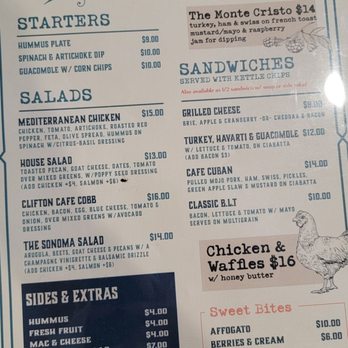 Clifton Cafe - Menu as of March 2022 - Coffee & Tea Near Me - Clifton, Virginia