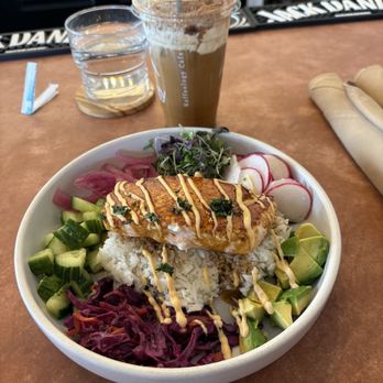 Kaffeology - Sweet Soy Salmon Bowl - Cafes Near Me - Cranston, Rhode Island Kaffeology - Sweet Soy Salmon Bowl - Cafes Near Me - Cranston, Rhode Island