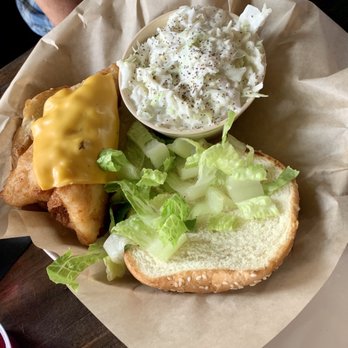 Fuller's Raw Bar - Filet-o-fish sandwich and cole slaw - Seafood Near Me - Hampton, Virginia