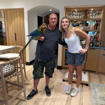 Dan Perata Training - Dan w our daughter Kelley and our Macaw  "Captain Morgan" - Pet Training Near Me - San Francisco, California