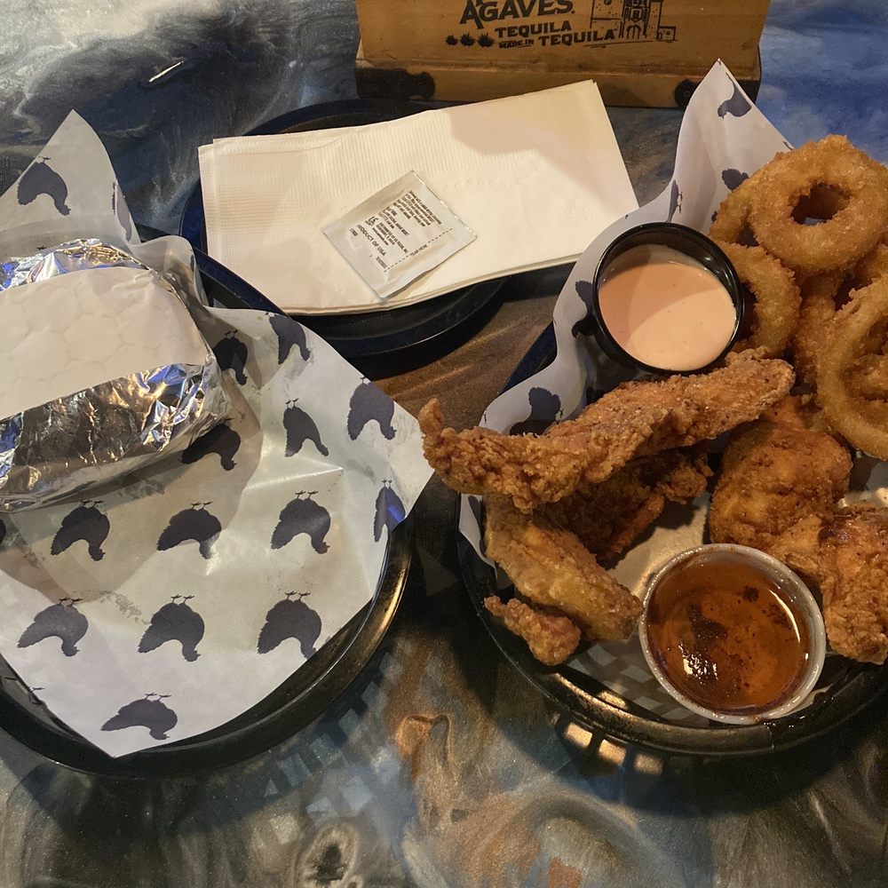 Wing Bar - 3 Piece Tenders Combo w/Onion Rings Honey Old Bay Sauce BOMB - Chicken Wings Near Me - Jersey City, New Jersey Wing Bar - 3 Piece Tenders Combo w/Onion Rings Honey Old Bay Sauce BOMB - Chicken Wings Near Me - Jersey City, New Jersey