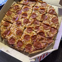 Domino's Pizza - You can request square cut!!!