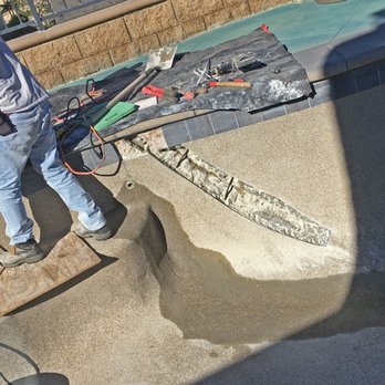 Lillywhite Pools - Pool crack widened, cleaned out and filled with new concrete; note 2 rebar staples for added strength - Pool & Hot Tub Service Near Me - Mission Viejo, California Lillywhite Pools - Pool crack widened, cleaned out and filled with new concrete; note 2 rebar staples for added strength - Pool & Hot Tub Service Near Me - Mission Viejo, California