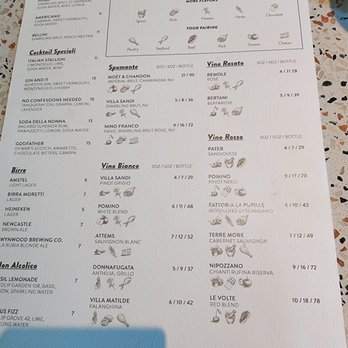 Virgin Voyages - drink menu Extra Virgin - Boat Tours Near Me