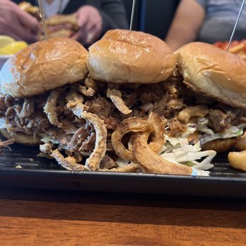 Toast  Downey - The three pulled pork sliders you get with fries! - Breakfast & Brunch Near Me - Downey, California