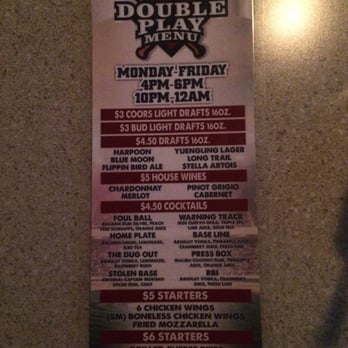 Sliders Grill & Bar - Double Play Menu - Sports Bars Near Me - Berlin, Connecticut