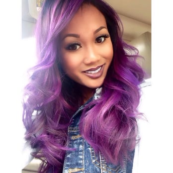 Onyx Salon - Purple ombré retouched by Christina Perez. - Hair Salons Near Me - Burlingame, California Onyx Salon - Purple ombré retouched by Christina Perez. - Hair Salons Near Me - Burlingame, California