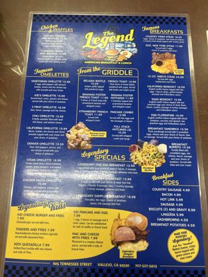 Menu photo 4 The Legend American Breakfast and Lunch Vallejo, CA Menu photo 4 The Legend American Breakfast and Lunch Vallejo, CA