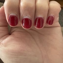 Don't mind my dry cuticles. This is only 6 days growth. They purposefully apply nail color way below cuticle. Don't mind my dry cuticles. This is only 6 days growth. They purposefully apply nail color way below cuticle.