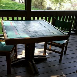 Merchants' Mall - I found this lovely chess table and chairs by a local artist. Ain't it awesome! This was done with chalk paint.