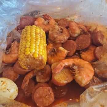 Mr. & Mrs. Crab - Build Your Own Boil: 1/2lb sausage, 1/2lb shrimp, 1 corn on comb, 1 potato n 1 boiled egg (extra) in Mr n Mrs Crab Special Sauce. - Seafood Near Me - Gainesville, Florida Mr. & Mrs. Crab - Build Your Own Boil: 1/2lb sausage, 1/2lb shrimp, 1 corn on comb, 1 potato n 1 boiled egg (extra) in Mr n Mrs Crab Special Sauce. - Seafood Near Me - Gainesville, Florida