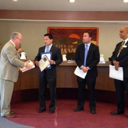 Steven A Takamatsu, DDS - Receiving an award from the City of La Verne