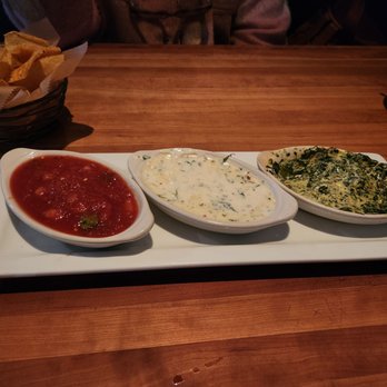 FD's Grillhouse - Triple Dip - Salsa, Queso & Spinach Dip - American Near Me - Tyler, Texas FD's Grillhouse - Triple Dip - Salsa, Queso & Spinach Dip - American Near Me - Tyler, Texas