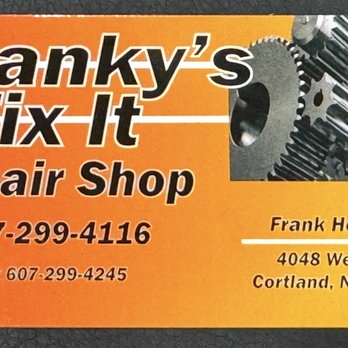 Franky's Fix It Repair Shop - Business card - Auto Repair Near Me - Cortland, New York Franky's Fix It Repair Shop - Business card - Auto Repair Near Me - Cortland, New York