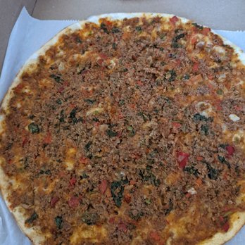 Kral Pide - Lahmacun: Thin dough with minced meat/herbs served with a side of lemon, tomatoes, and onions. Min order 2 (for 5 each.) - Turkish Near Me - Paterson, New Jersey
