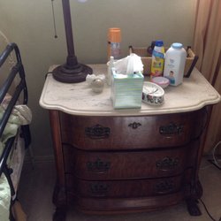 Home Design & Consign - Marble top dresser set $600.00