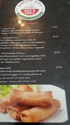 Menu photo 3 Saigon City Michigan City, IN