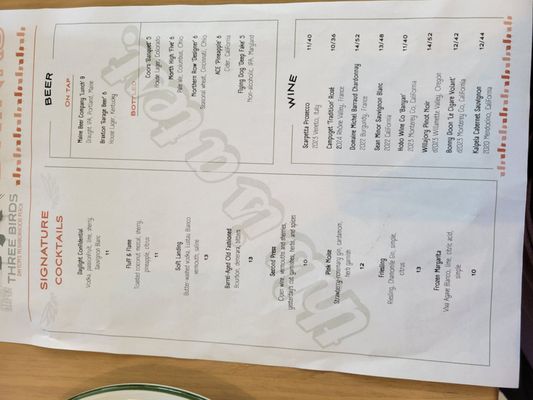 Menu photo 6 Three Birds Dayton, OH