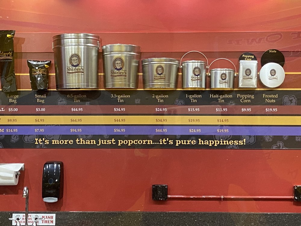 SHIRLEY’S GOURMET POPCORN Updated October 2024 106 N Main St