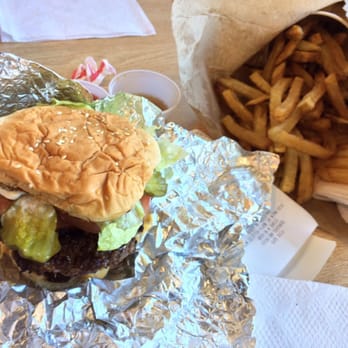 Five Guys - Double cheese burger all the way with medium fries. - Burgers Near Me - Raleigh, North Carolina Five Guys - Double cheese burger all the way with medium fries. - Burgers Near Me - Raleigh, North Carolina