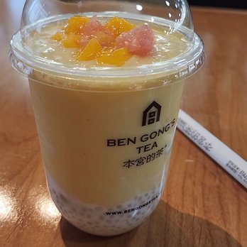 Ben Gong's Tea - Mango Pomelo Sago - Bubble Tea Near Me - Frisco, Texas