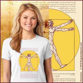 Singular Apparel - Artistic T-Shirt Design, Da Vinci T-Shirt, Exclusive T-Shirt Designs, Original Tee Designs, Vitruvian Man Tee, Vitruvian Man Design, DaVinci - Screen Printing/T-Shirt Printing Near Me