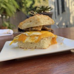 Gancia’s Craft Kitchen - The most comforting and delightful egg cheese, and sausage biscuit you're gonna ever experience.