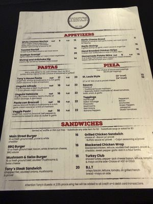 Menu photo 2 Tony's On Main Street Saint Charles, MO Menu photo 2 Tony's On Main Street Saint Charles, MO