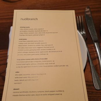 Nudibranch - menu - Spanish Near Me - New York, New York Nudibranch - menu - Spanish Near Me - New York, New York