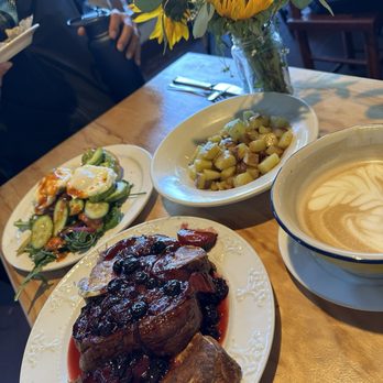 The Wild Plum Cafe - Plum french toast and avocado toast with eggs/home fries - Bakeries Near Me - Monterey, California The Wild Plum Cafe - Plum french toast and avocado toast with eggs/home fries - Bakeries Near Me - Monterey, California