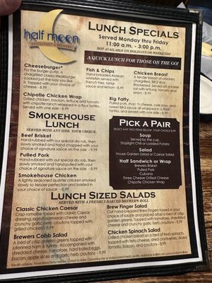 Menu photo 1 Half Moon Restaurant & Brewery Kokomo, IN Menu photo 1 Half Moon Restaurant & Brewery Kokomo, IN