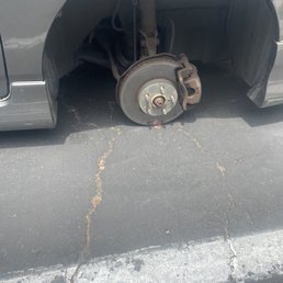 Front passenger tire stolen.