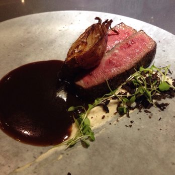 Passero - Flank iron steak , celery root, black truffle, double beef glacé $25 - Italian Near Me - Winnipeg, Manitoba