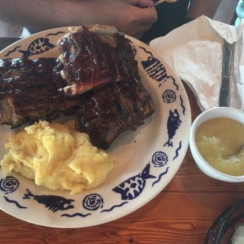 Sandbar & Grille - Ribs with mashed potatoes & apple sauce - Seafood Near Me - Buxton, North Carolina