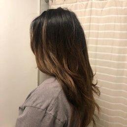 Hair trim and ombré hair color