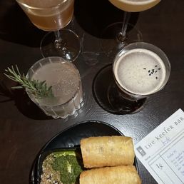 Antidote, pineapple daiquiri, rosemary gimlet, night of a thousand eyes, Chinese donut & dip - IG @bougiefoodieboi