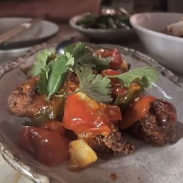 Sweet and sour chicken. Perfect flavors.