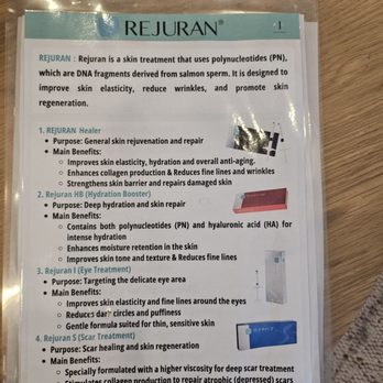 Roena Medspa - Rejuran types (skin booster not on here, offered only topically + microneedling) - Medical Spas Near Me - Cerritos, California Roena Medspa - Rejuran types (skin booster not on here, offered only topically + microneedling) - Medical Spas Near Me - Cerritos, California