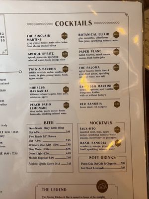 Menu photo 8 The Sinclair Fairfield, CT Menu photo 8 The Sinclair Fairfield, CT