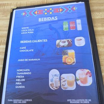 Que Chilero Restaurant - The Menu. - Latin American Near Me - Roanoke, Virginia