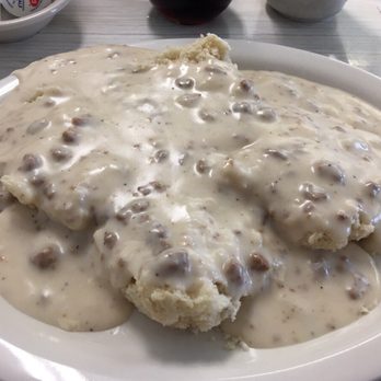 Rail Side Cafe - Biscuits with sausage gravy... Delicious! - Breakfast & Brunch Near Me - Johnstown, New York
