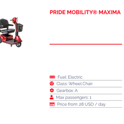 RedOne Scooters - Pride Mobility: Maxima